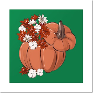 Pumpkin flower Posters and Art